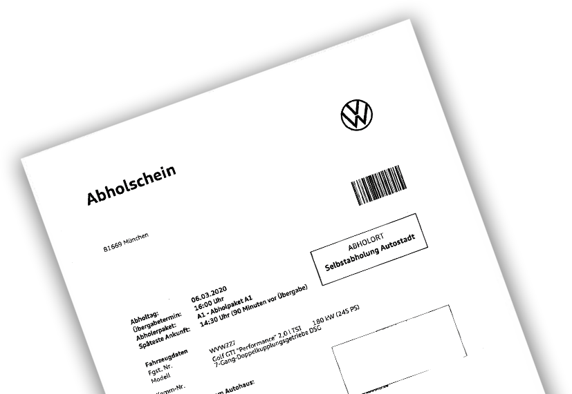 Foto Abholschein